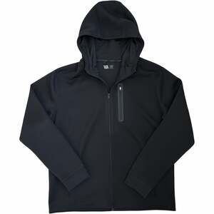 VRST Men's Full Zip Fleece Hoodie with Chest Pocket Black Large